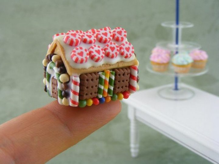 Shay Aaron Miniatures - Tiny Food (gingerbread house) That is Collectible and Wearable!