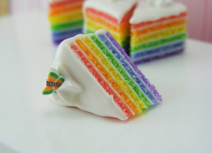 Shay Aaron Miniatures - Tiny Food (rainbow cake) That is Collectible and Wearable!