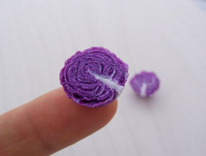 Shay Aaron Miniatures - Tiny Food (red cabbage) That is Collectible and Wearable!