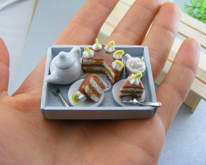 Shay Aaron Miniatures - Tiny Food (coffee cake) That is Collectible and Wearable!