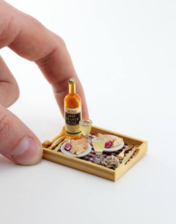 Shay Aaron Miniatures - Tiny Food (breakfast in bed) That is Collectible and Wearable!