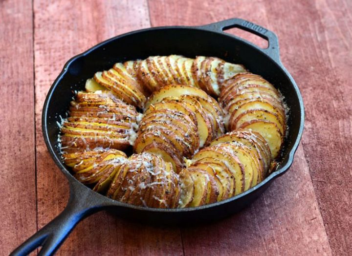 29 Best Potato Recipes - Hasselback Potatoes with Parmesan and Roasted Garlic.