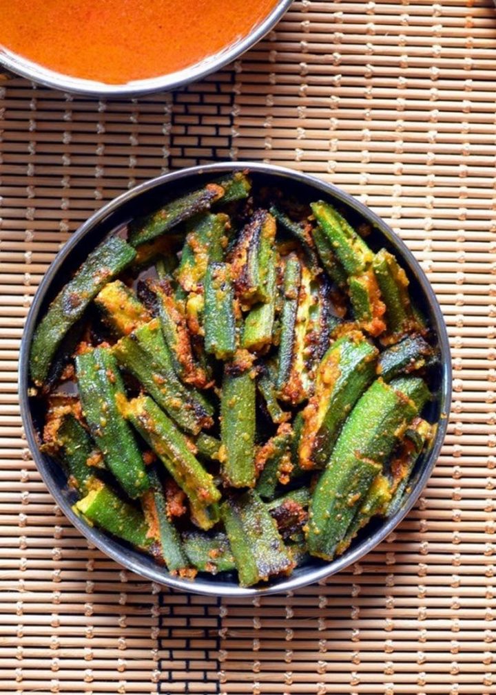 49 Indian Side Dishes - Besanwali Bhindi.