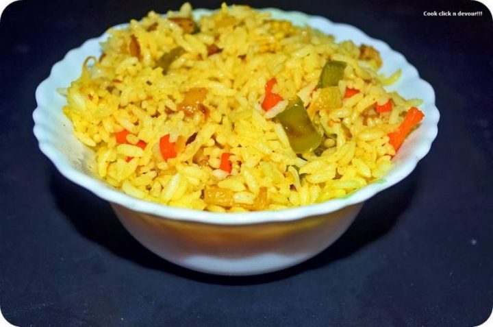 49 Indian Side Dishes - Simple Vegetable Rice.