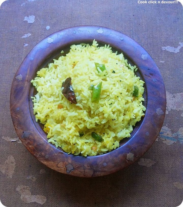 49 Indian Side Dishes - Manga Sadham (Mango Rice).
