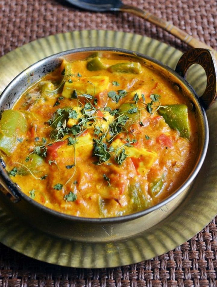 49 Indian Side Dishes - Paneer Capsicum Masala.