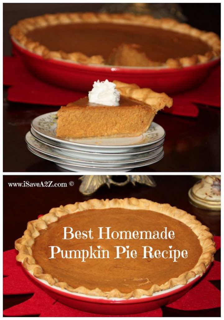 27 Pumpkin Pie Recipes - Homemade Pumpkin Pie.