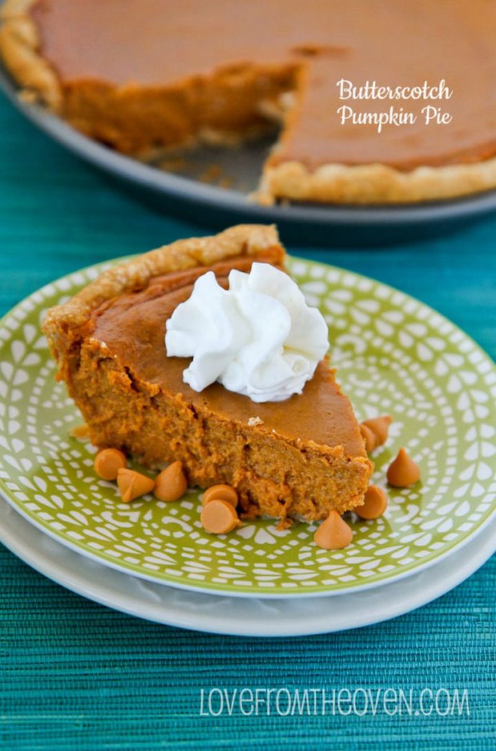 27 Pumpkin Pie Recipes - Butterscotch Pumpkin Pie.