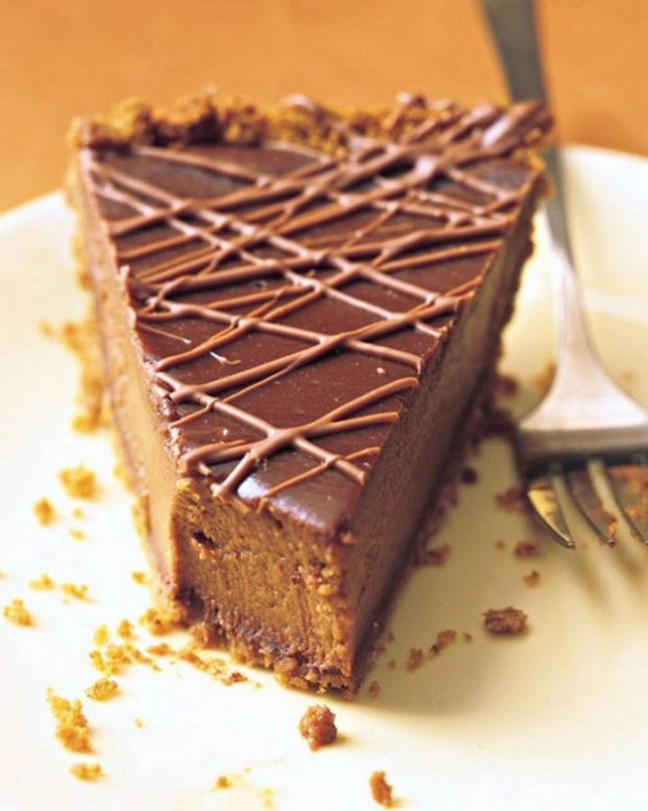 27 Pumpkin Pie Recipes - Triple-Chocolate Pumpkin Pie.