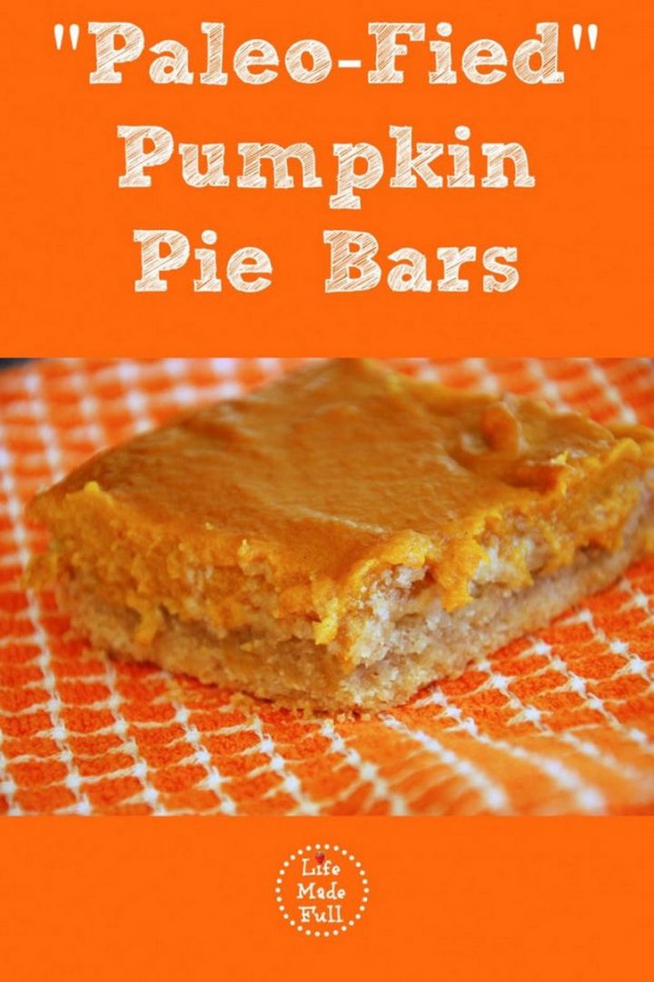 27 Pumpkin Pie Recipes - “Paleo-fied” Pumpkin Pie Bars.
