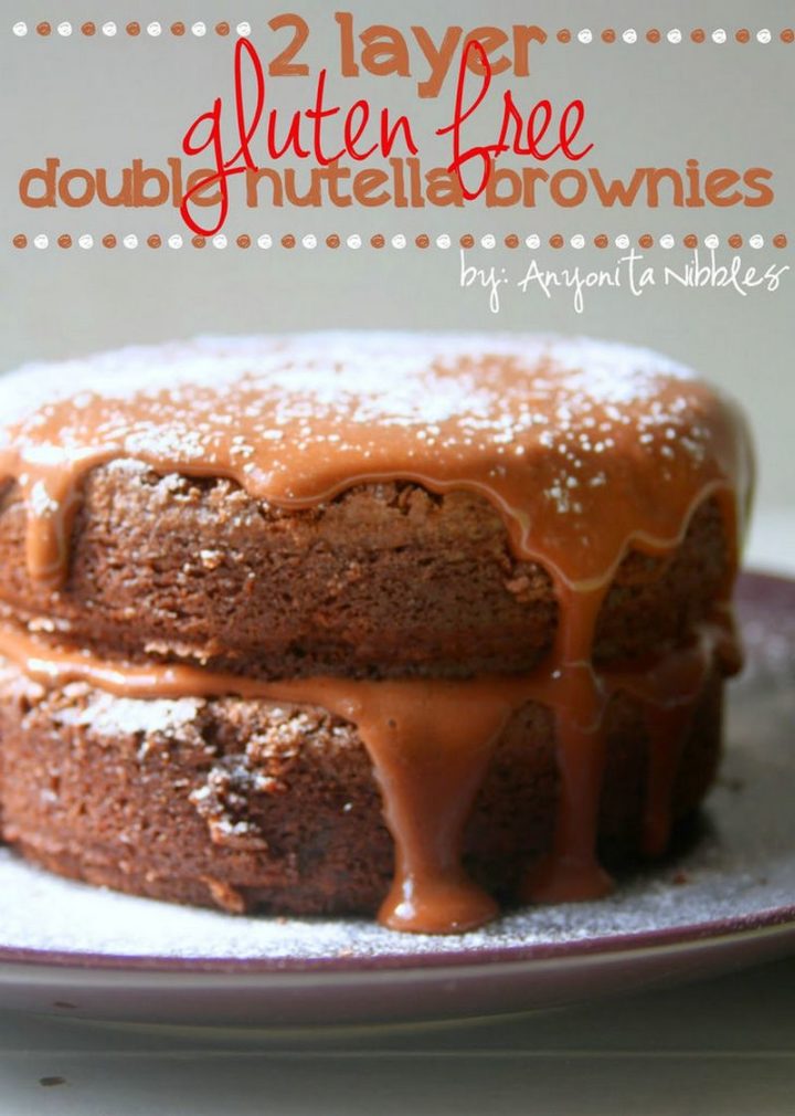 7 easy brownie recipes - Two Layer Gluten-Free Double Nutella Brownies.