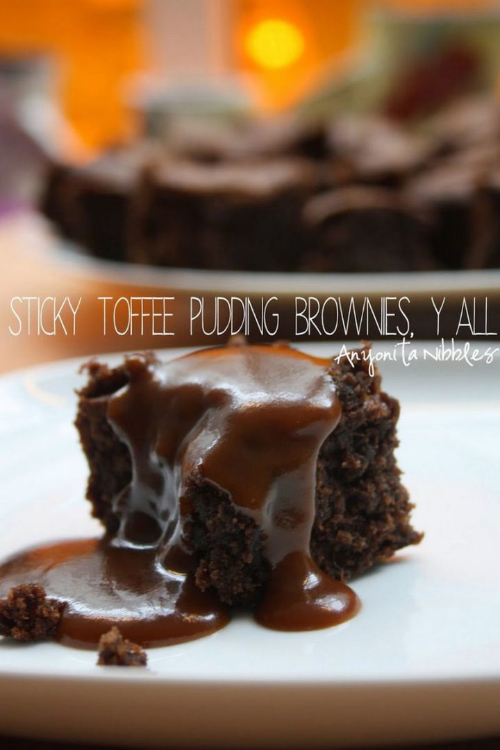 7 easy brownie recipes - Gluten-Free Sticky Toffee Pudding Brownies with Toffee Sauce.