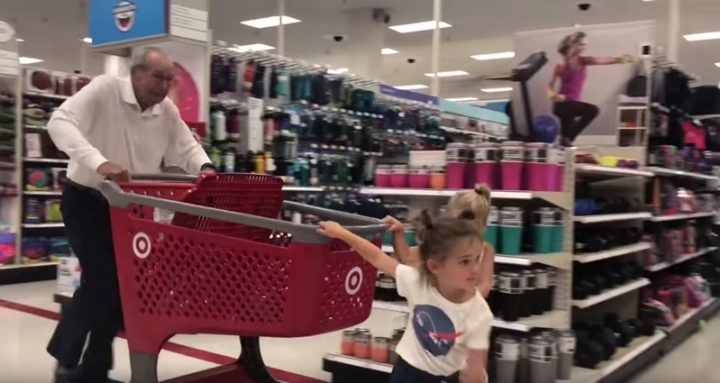 Mila and Emma Hit Target for Back to School Shopping with Grandpa.