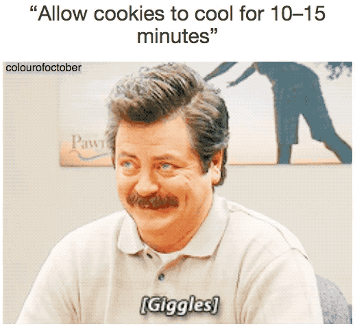 37 Funny Food Memes - "Allow cookies to cool for 10-15 minutes."