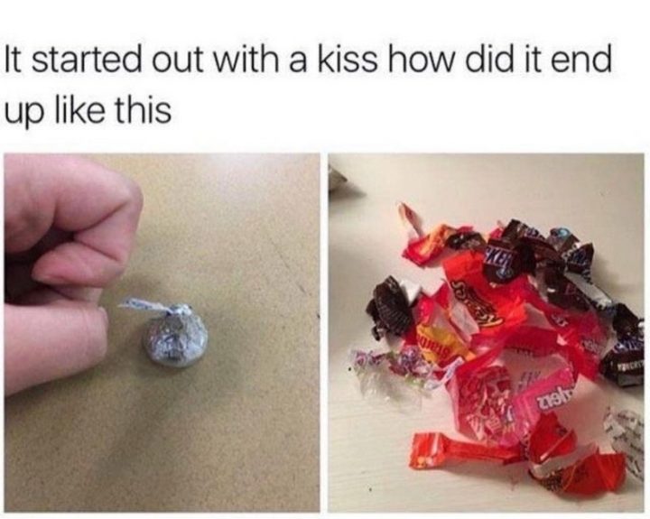 37 Funny Food Memes - "It started out with a kiss how did it end up like this."
