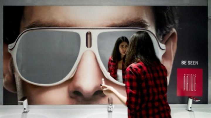 27 Awesome Billboards - Privé updated their bathroom mirrors with the slogan "Be Seen" to promote their new lounge zone, 'Riviera Privé'.