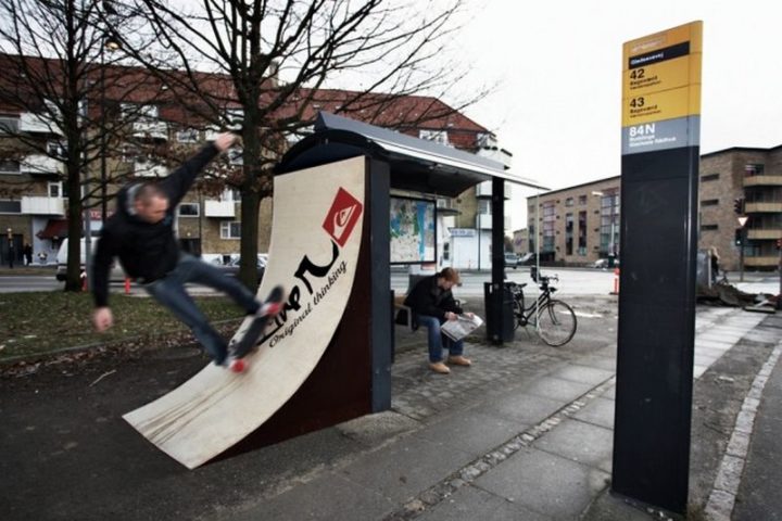 27 Awesome Billboards - Quicksilver promotes their own creativity with this billboard that also doubles as a skateboard ramp.