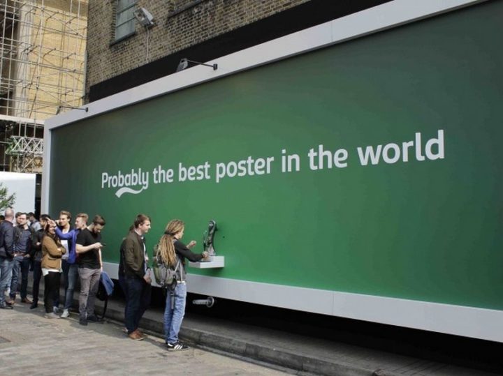 27 Awesome Billboards - Carlsberg lets people pour their own pint and sample their beer with their clever billboard.