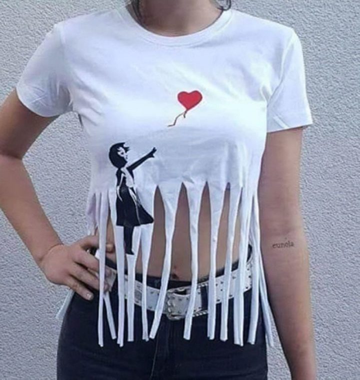 "Banksy's shredded 'Painting Girl With Balloon'."