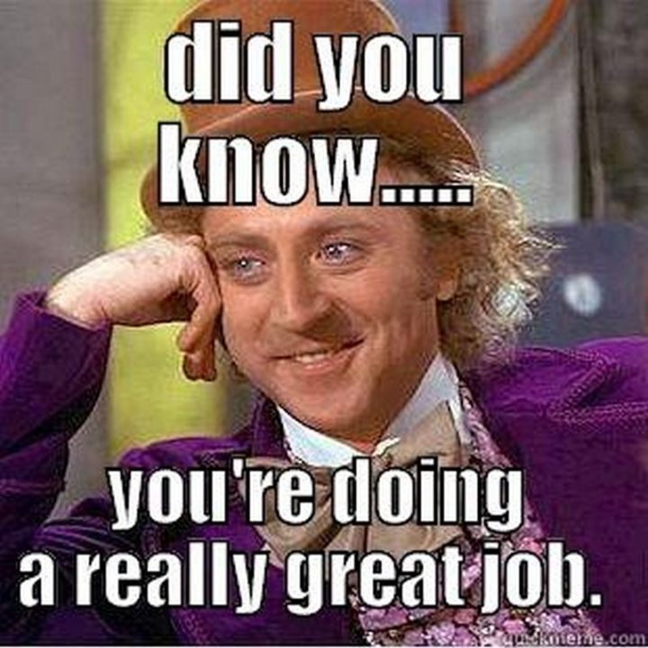 23 Great Job Memes - "Did you know...you're doing a really great job."
