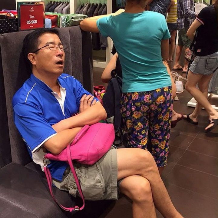 Miserable Men - His handbag doesn't match his shirt. Just sayin'
