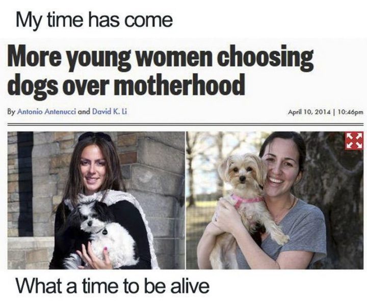 Millennials Choosing Pets Over Kids - "More young women choosing dogs over motherhood."