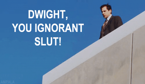 30 Michael Scott quotes - "Dwight, you ignorant slut!"