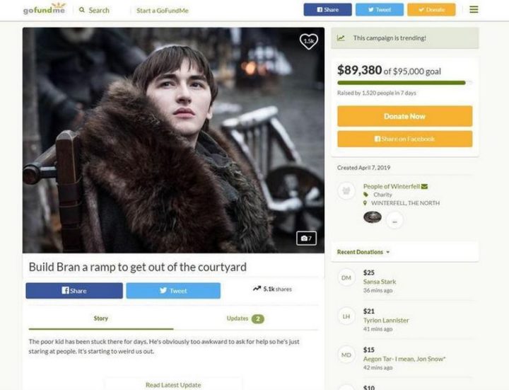 91 Game of Thrones Memes - "Build Bran a ramp to get out of the courtyard."