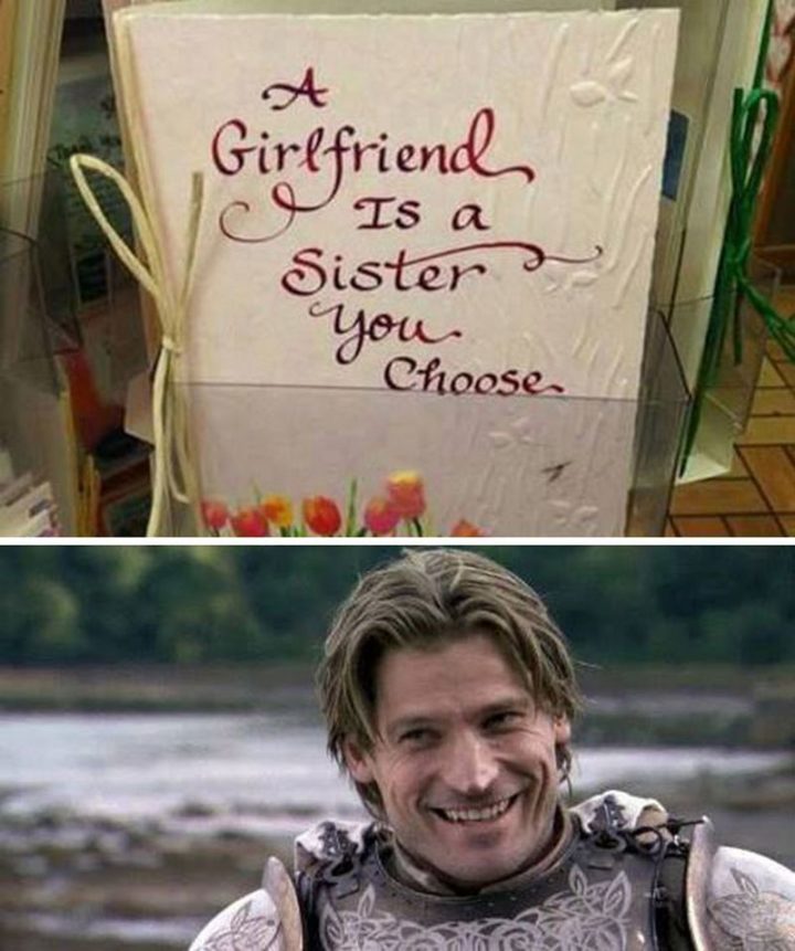 91 Game of Thrones Memes - "A girlfriend is a sister you choose."