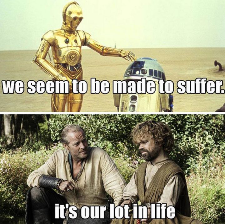 "We seem to be made to suffer. It's our lot in life."
