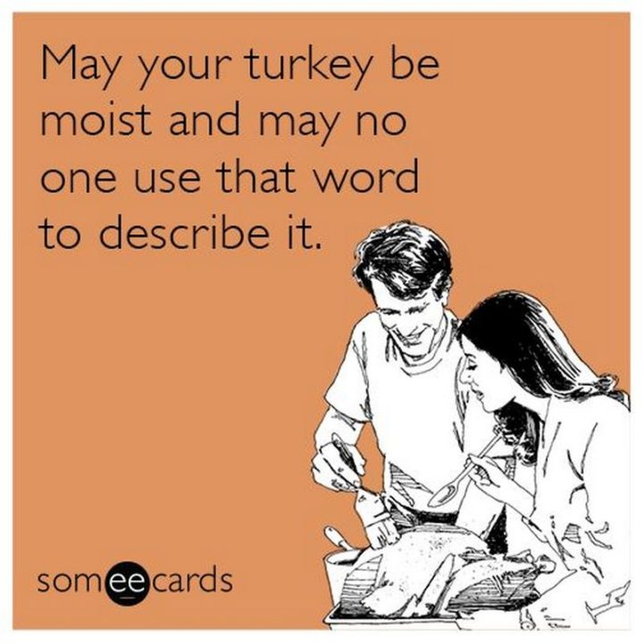 101 Funny Memes - "May your turkey be moist and may no one use that word to describe it."
