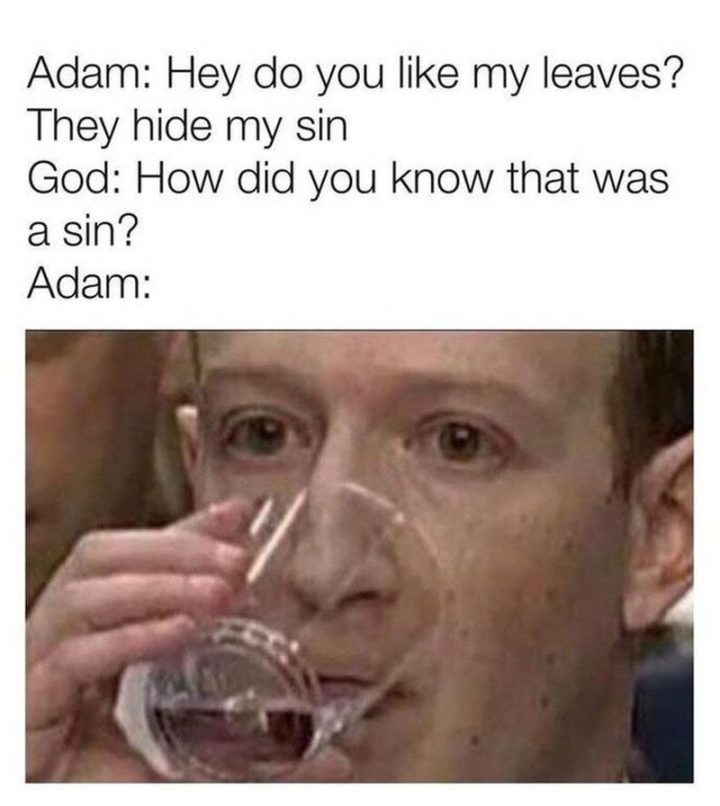 65 Christian Jesus Memes - "Adam: Hey do you like my leaves? They hide my sin. God: How did you know that was a sin? Adam:"