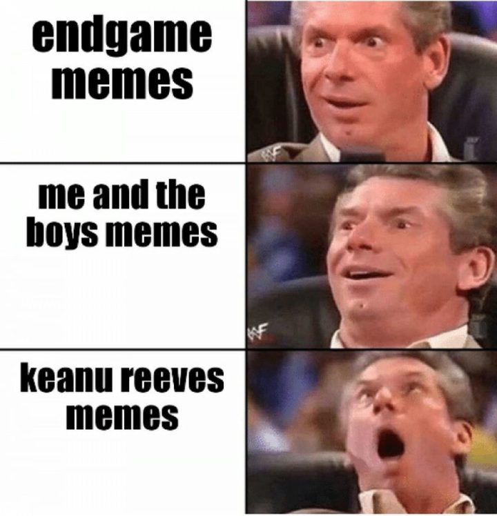 57 Keanu Reeves Memes - " eindspel memes. Ik en de jongens memen. Keanu Reeves memes."