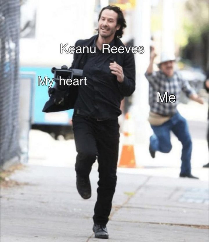 57 Keanu Reeves Memes - "Keanu Reeves. Me. O meu coração.
