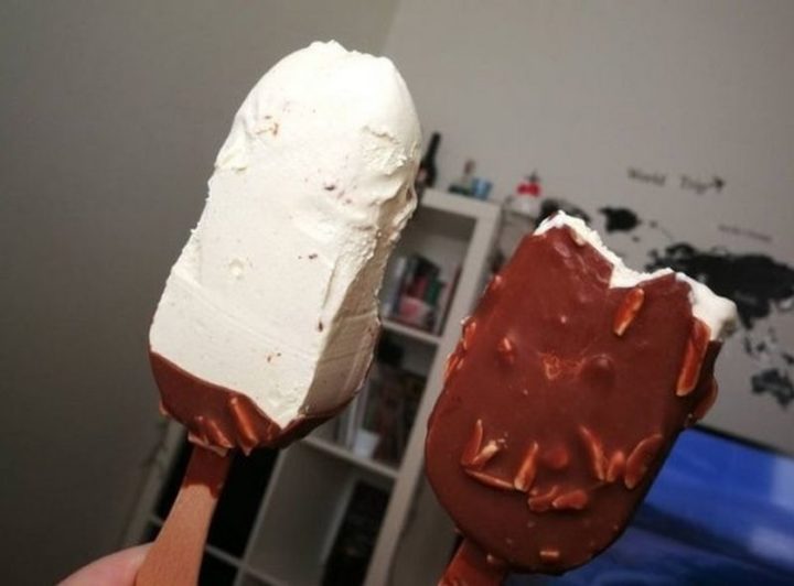 Two Types of People - Two types of ice cream bar eaters.