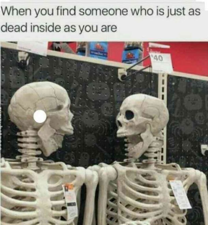 65 Funny Friend Memes - "When you find someone who is just as dead inside as you are."