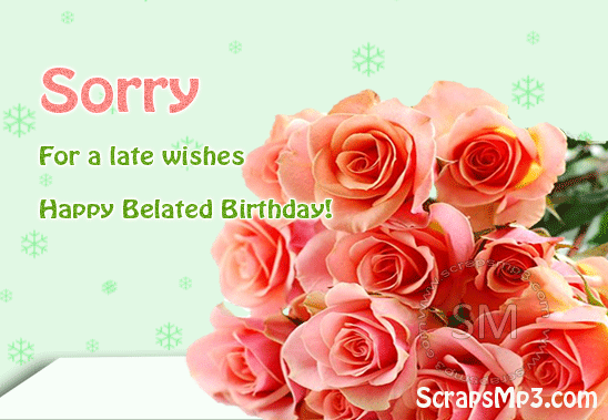 "Sorry for the late wishes. Happy Belated Birthday meme!"