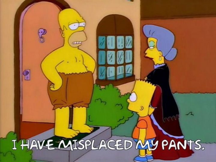 27 Homer Simpson Quotes - "I have misplaced my pants."