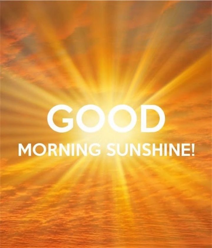 "Good morning sunshine!" - Anonymous