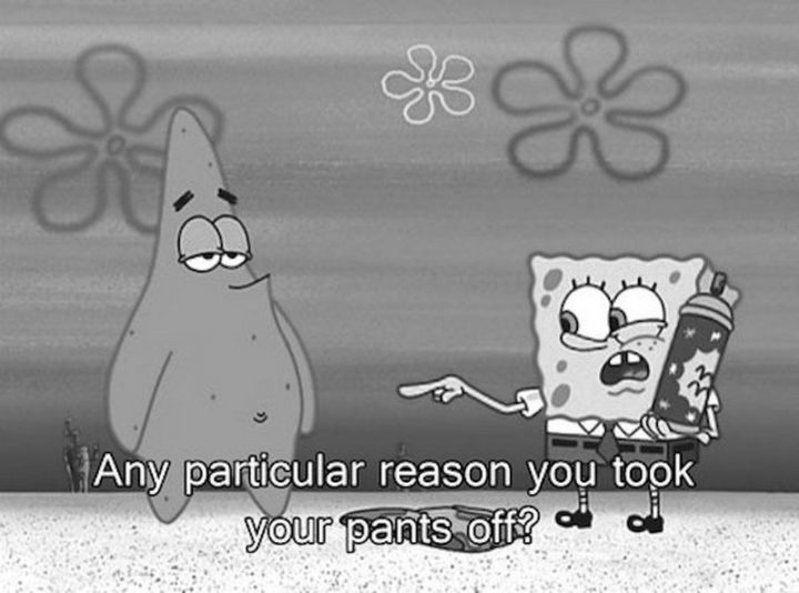 Funny Spongebob Memes - "Any particular reason you took your pants off?"