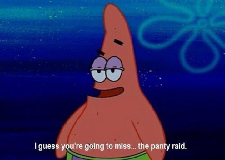 Funny Spongebob Memes - "I guess you're going to miss...the panty raid."