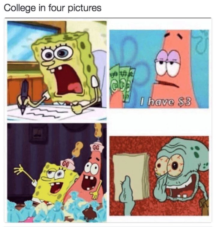 "College in four pictures: I have $3"