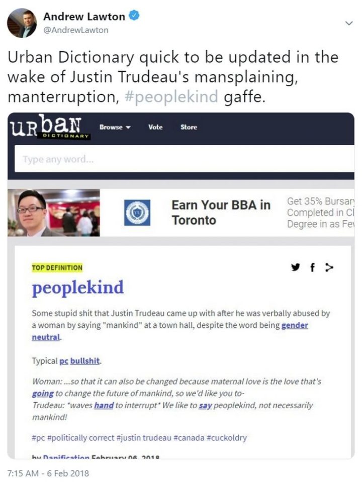 51 Best Justin Trudeau Memes - "Urban Dictionary quick to be updated in the wake of Justin Trudeau's mansplaining manterruption, peoplekind gaffe."