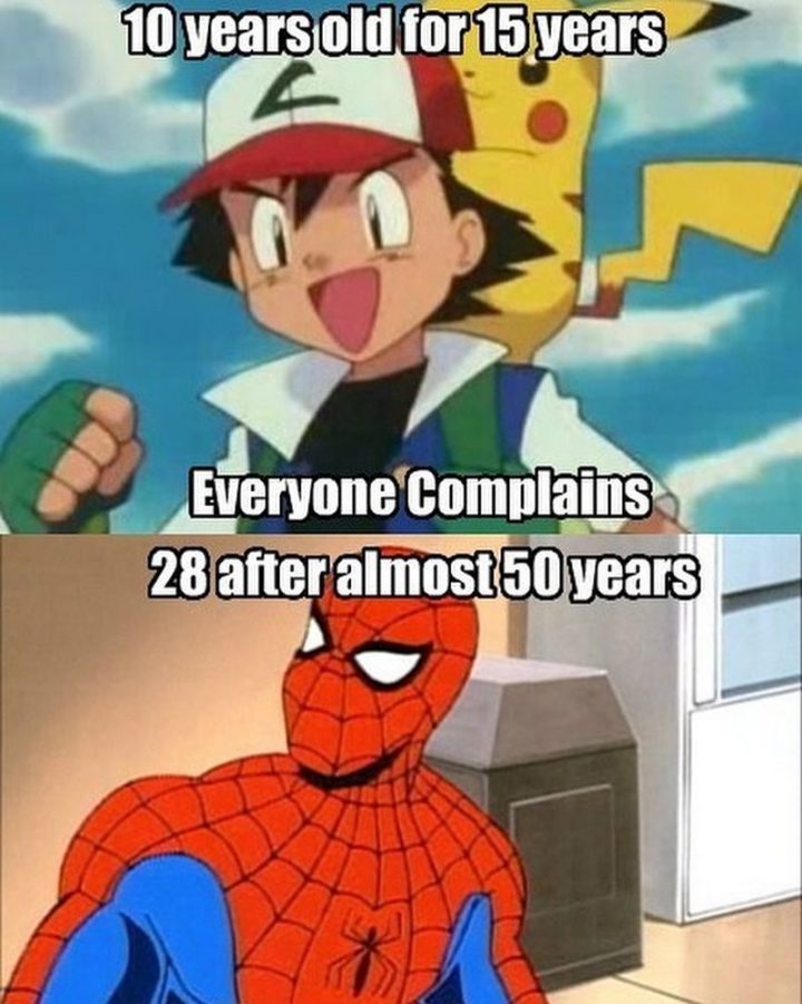 "10 years old for 15 years: Everyone complains. 28 after almost 50 years:"
