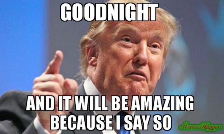 101 Good Night Memes - "Bonne nuit et ce sera incroyable parce que je le dis.""Goodnight and it will be amazing because I say so."