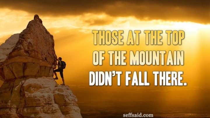 51 Hard Work Quotes - "Those at the top of the mountain didn't fall there." - Unknown