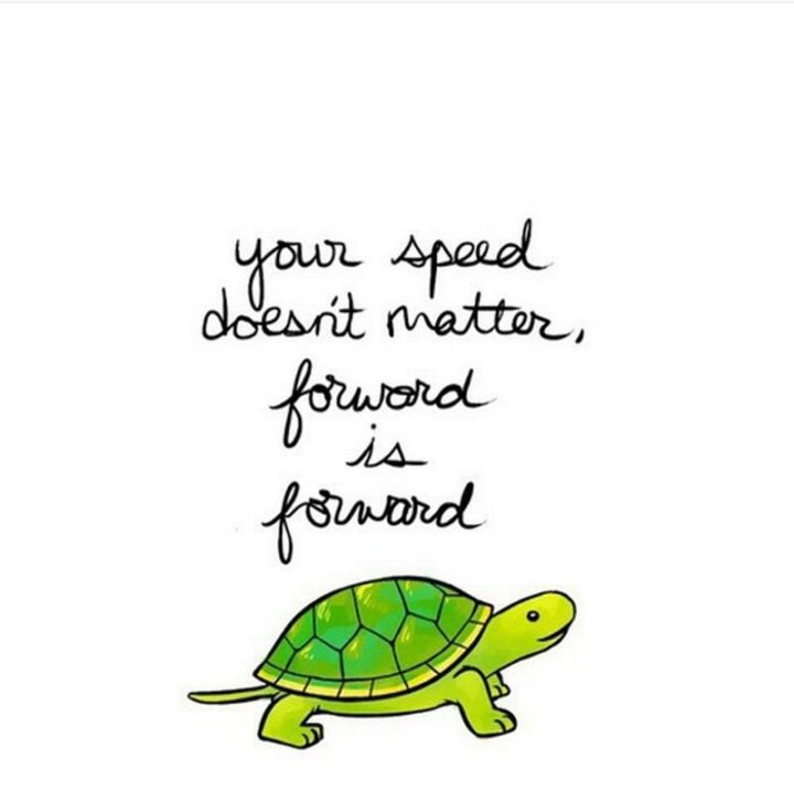 "Your speed doesn't matter, forward is forward."