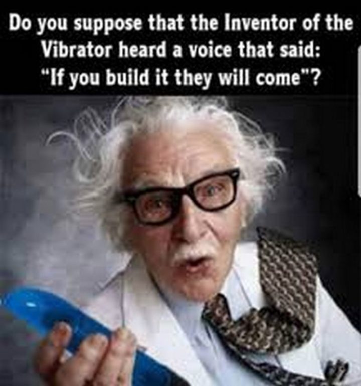 69 Sexy Adult Memes - "Do you suppose that the inventor of the vibrator heard a voice that said: 'If you build it they will come.'"