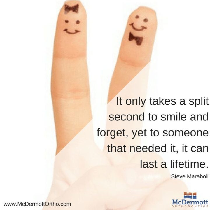 55 Smile Quotes - "It only takes a split second to smile and forget, yet to someone that needed it, it can last a lifetime." - Steve Maraboli