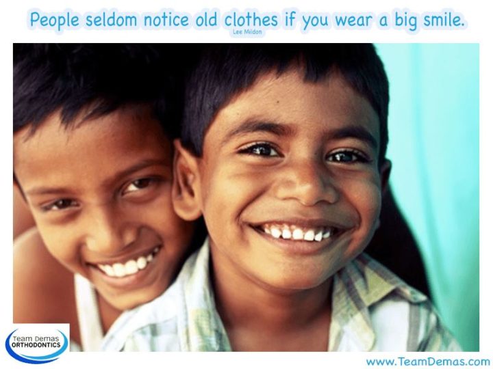 55 Smile Quotes - "People seldom notice old clothes if you wear a big smile." - Lee Mildon